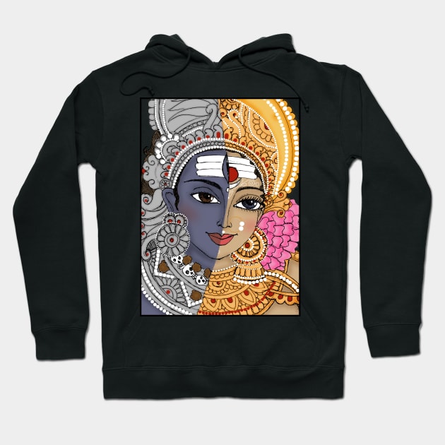 Sketch Face : SHIV SHAKTI / Cosmic Energy Hoodie by swarna artz